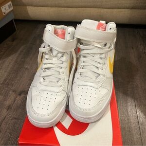 Nike High-Top Sneakers with Yellow Swoosh